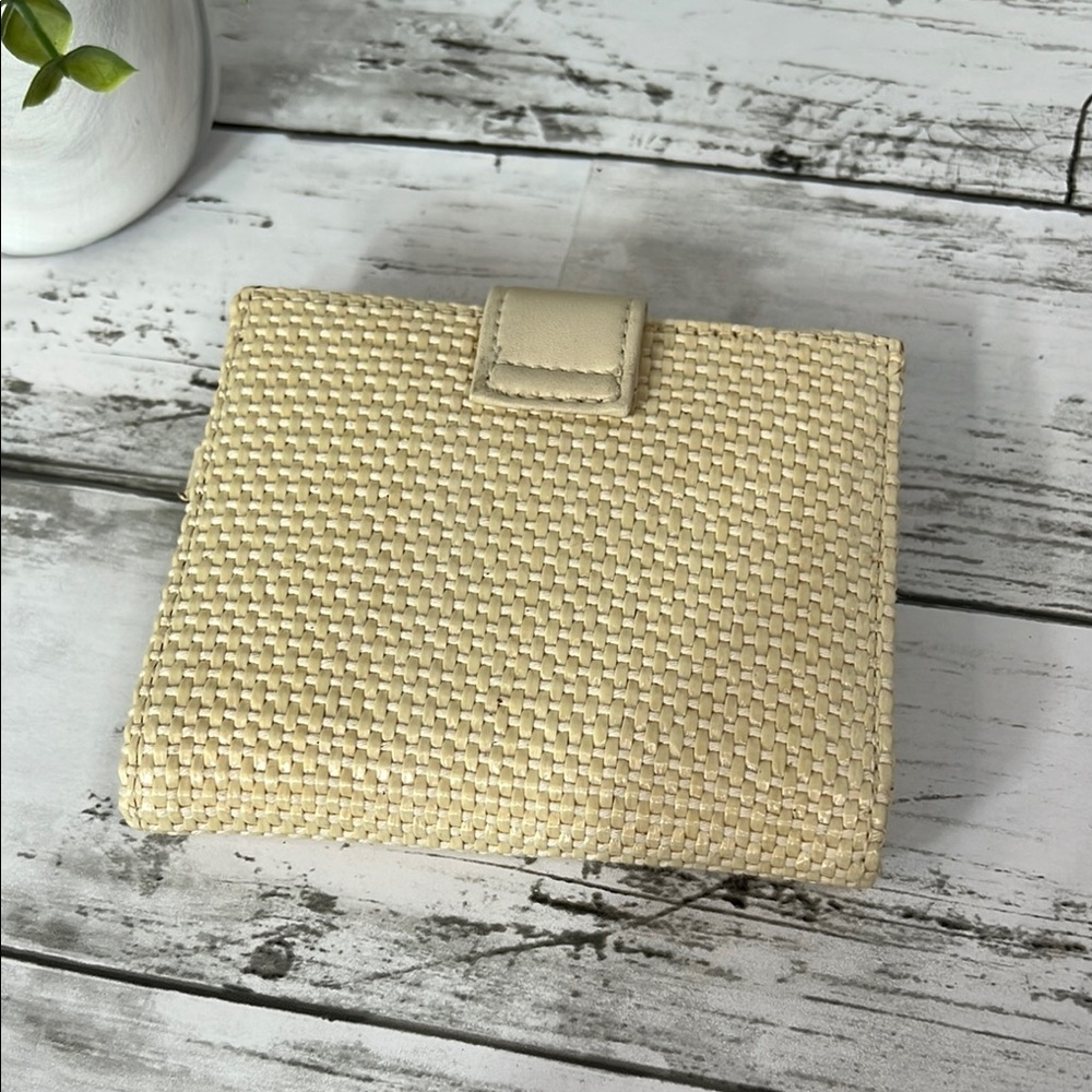 Etienne Aigner Cream Woven Wallet - Picture 3 of 9